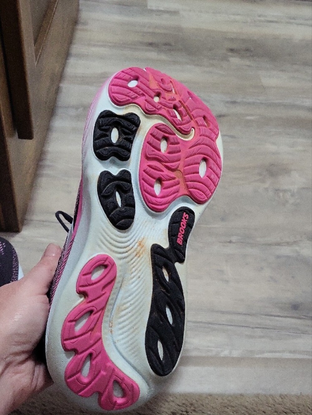 Brooks Women’s Black and Pink Running Sneakers - Picture 3 of 5